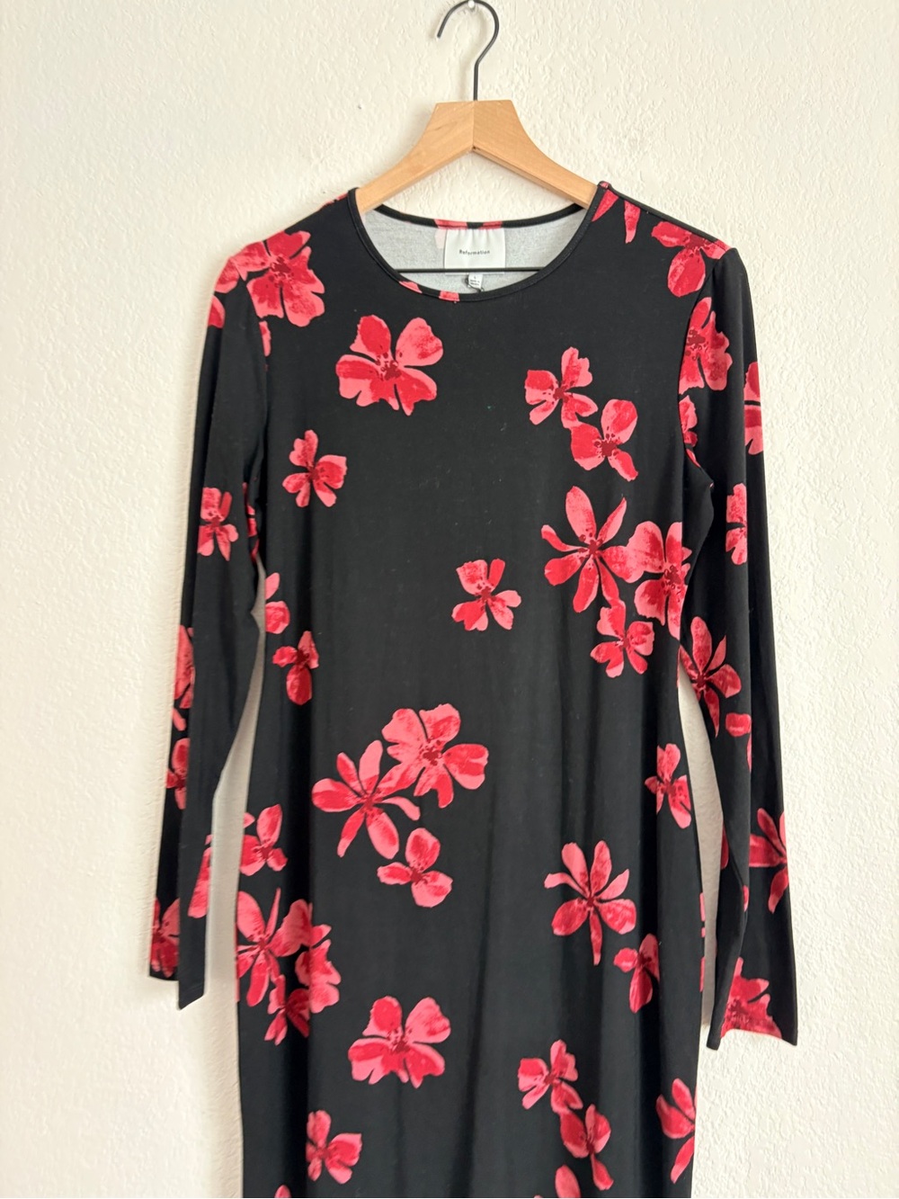 Reformation Black Maxi Dress with Red Floral Print - Picture 11 of 11
